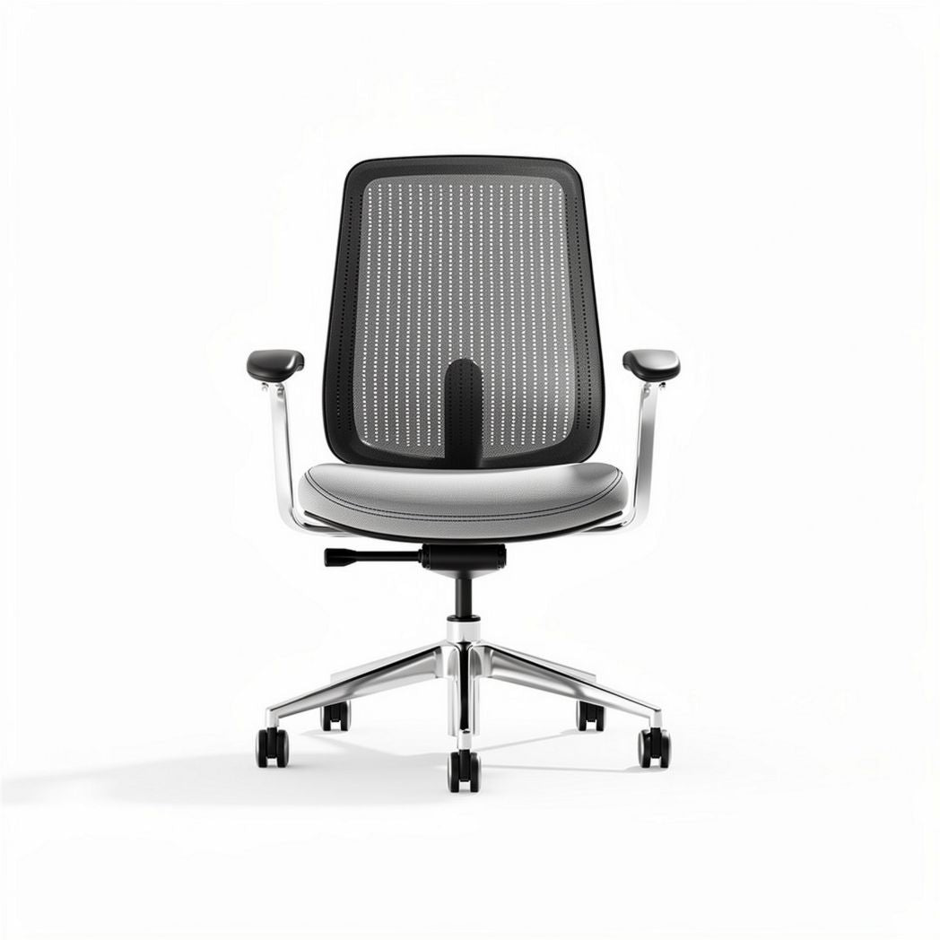 Mesh office chair with adjustable height and chrome base 60 x 60 x 100cm