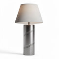 Metal table lamp with fabric shade and decorative swirl design 30 x 30 x 60cm