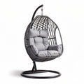 Hanging egg chair with removable cushions and metal frame in gray 90 x 75 x 120cm