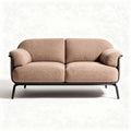 Sofa with soft boucle fabric upholstery in light beige and metal frame 180 x 90 x 70cm